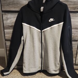 Nike Black and Gray Zip-Up Hoodie